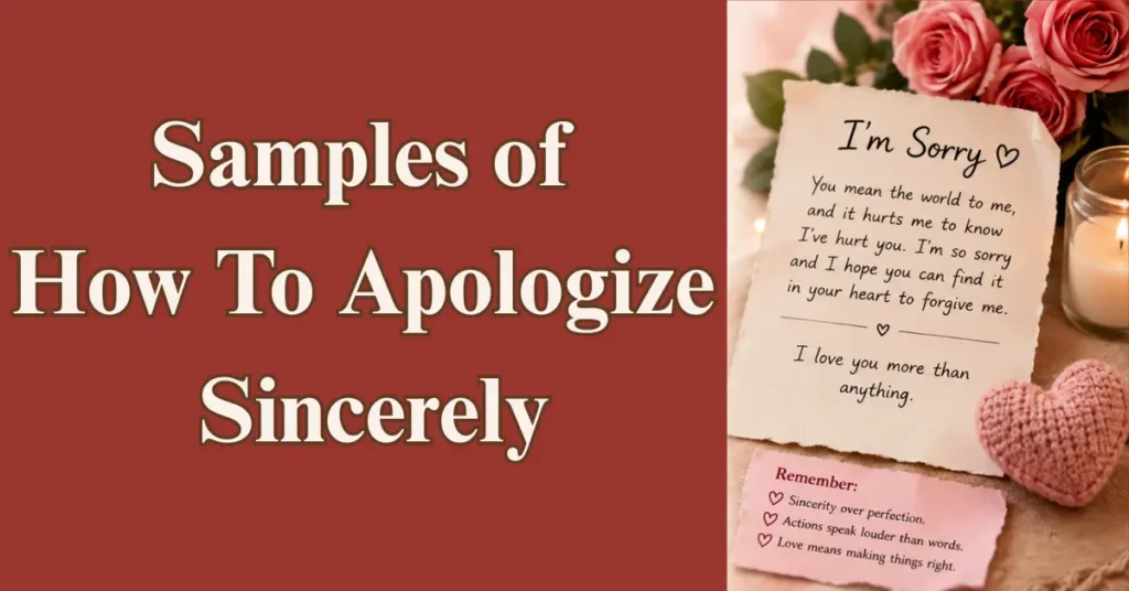 Samples of How To Apologize Sincerely