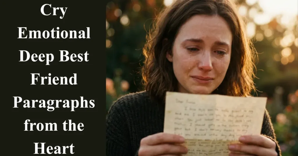 Cry Emotional Deep Best Friend Paragraphs from the Heart
