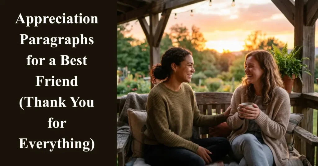 Appreciation Paragraphs for a Best Friend (Thank You for Everything)