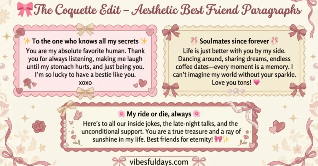 🎀The Coquette Edit – Aesthetic Best Friend Paragraphs Copy and Paste