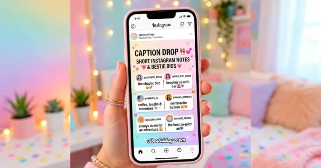 📝Caption Drop – Short Instagram Notes & Matching Best Friend Bios