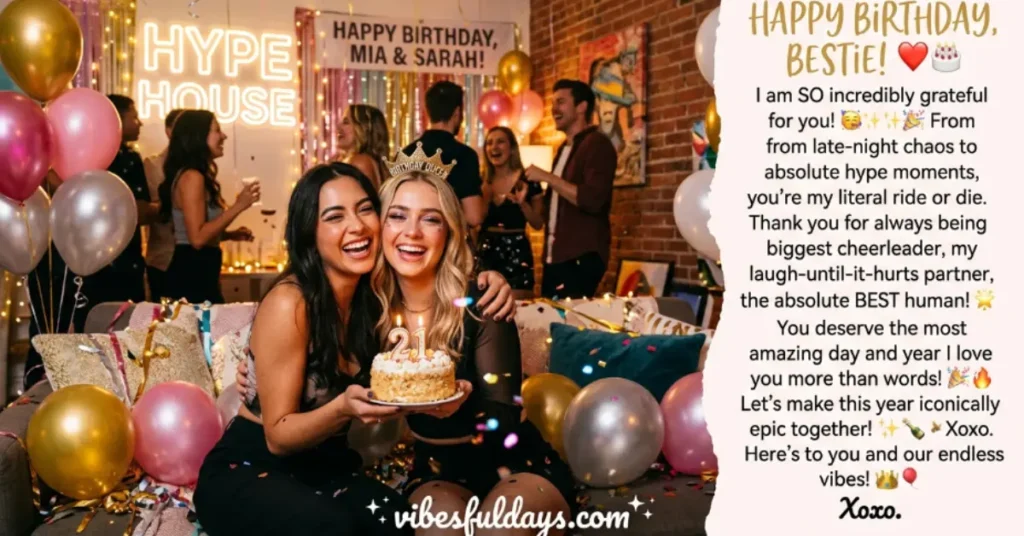 🎂The Hype House – Birthday Wishes for Best Friend Paragraph with Emoji