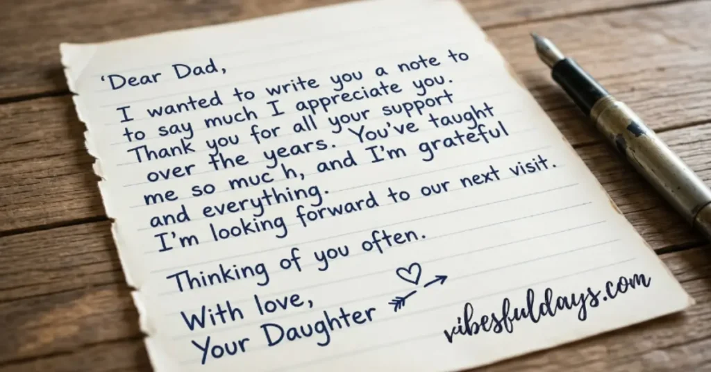 Dear Dad Letter from Daughter