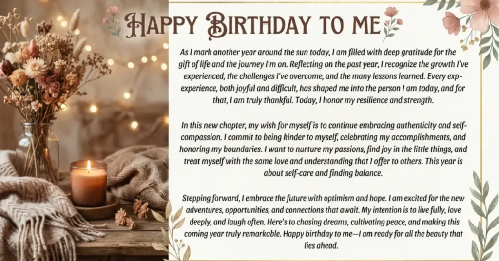 14. Birthday Wishes for Myself on My Birthday (Full Paragraphs)
