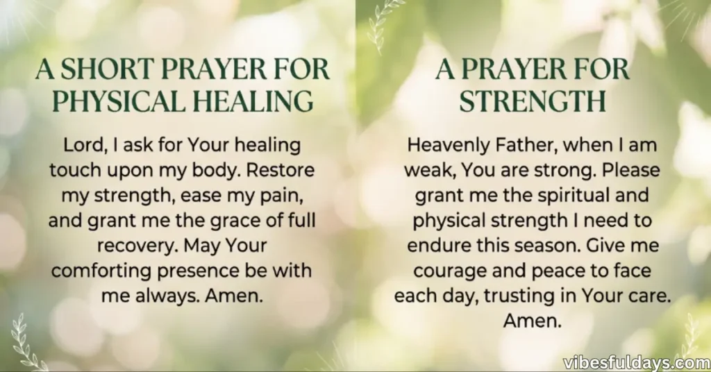 Short Prayers for Physical Healing and Strength