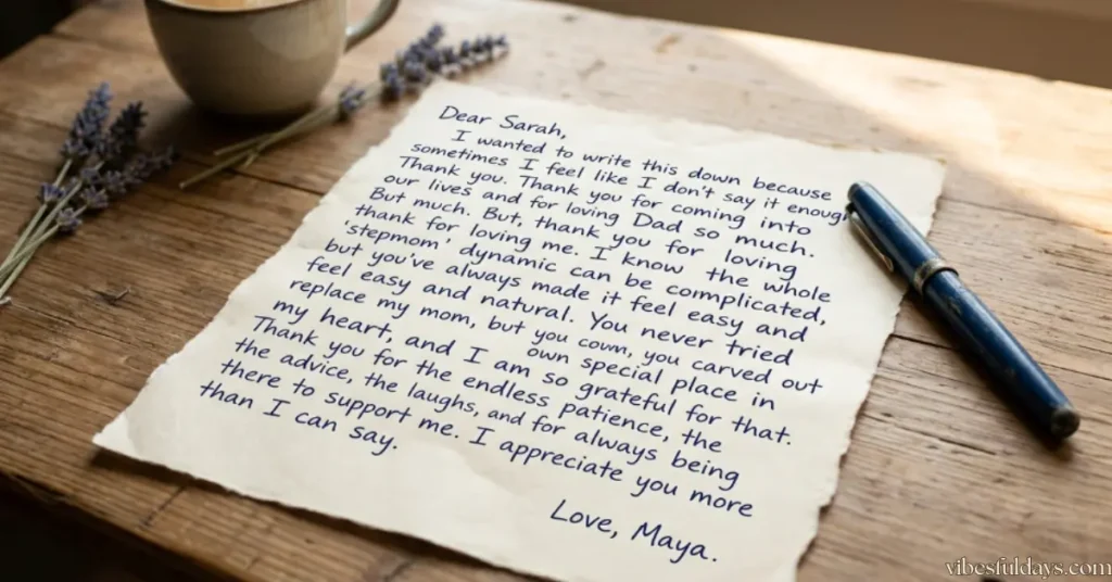 Heartfelt Letter from Daughter to Stepmom