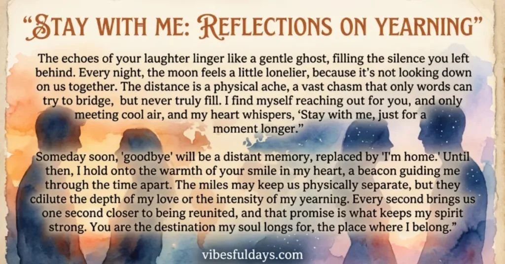 “Stay With Me” & Yearning Paragraphs for Long Distance