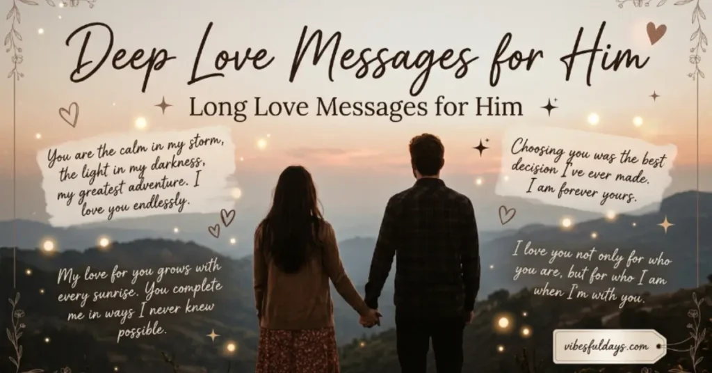 Deep Love Messages for Him| Long Love Messages for Him