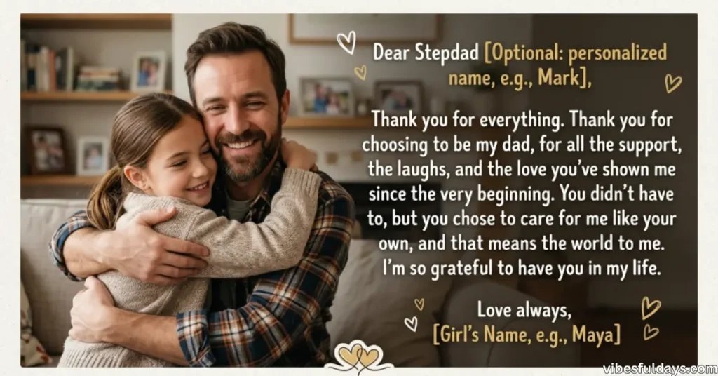 Heartfelt Thank You Message for a Stepdad