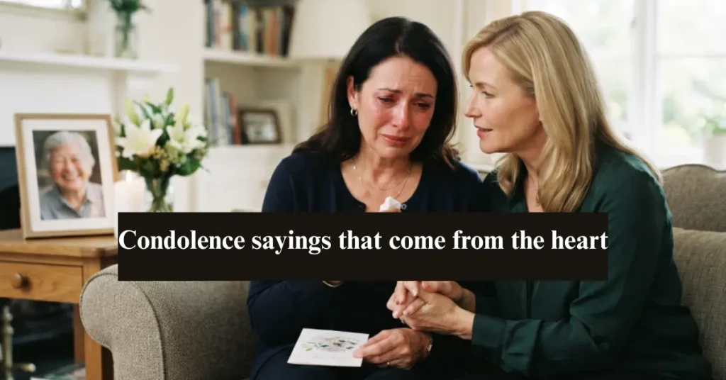 Condolence sayings that come from the heart