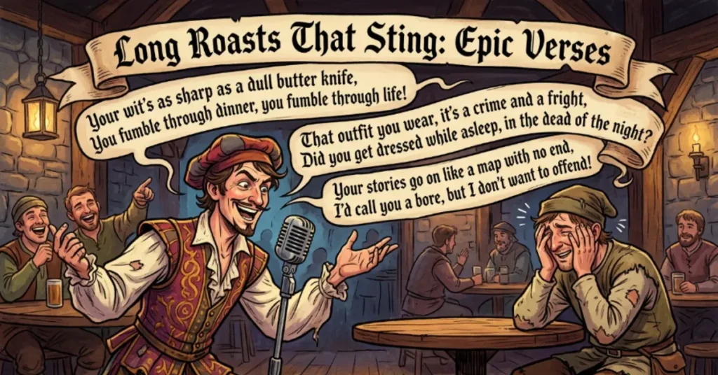 Long Roasts That Sting: Epic Verses 