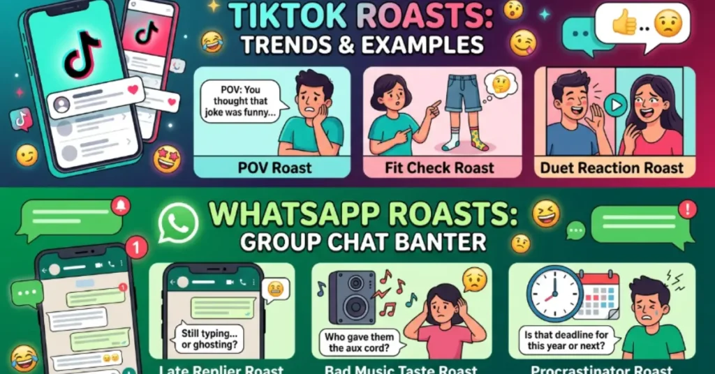 Roasts for Social Media: TikTok & WhatsApp
