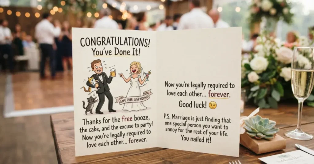 Funny Wedding Card Messages for Newlyweds
