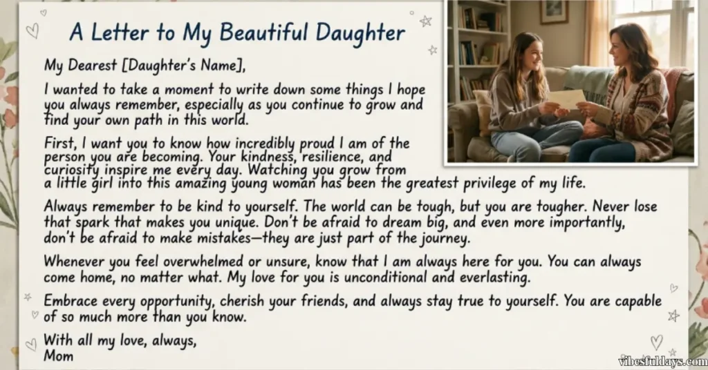 30 Touching Letters from Mom to Daughter