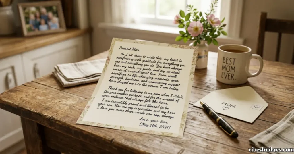 Heartfelt Short Letter to Mom from Son